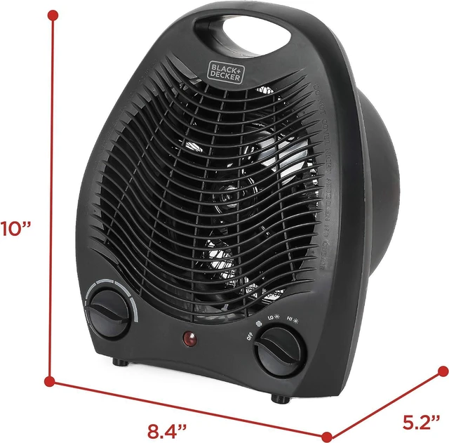 Alt view image 7 of 7 - BLACK+DECKER Personal Desktop Heater, 1500 Watts, BHD101B, Black