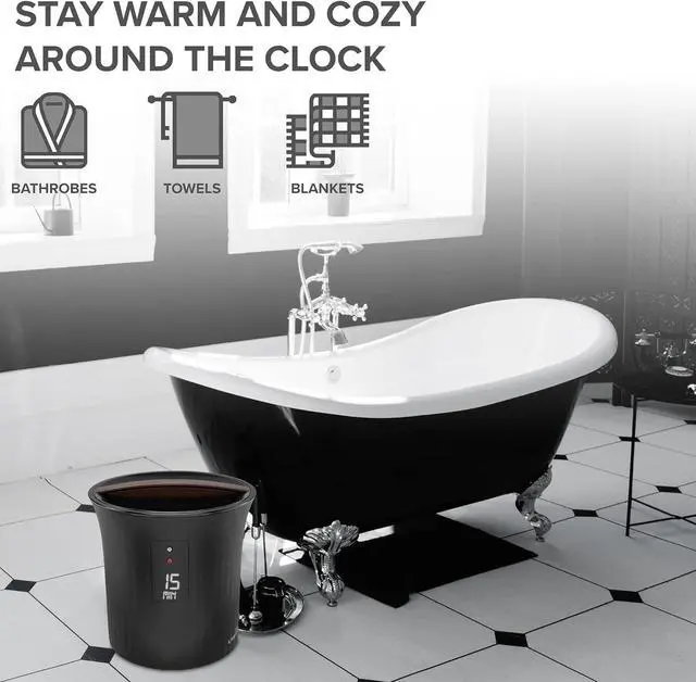 Alt view image 6 of 6 - Live Fine Towel Warmer | Bucket Style Luxury Heater with LED Display, Adjustable Timer, Auto Shut-Off | Fits 40 x 70 Oversized Towel
