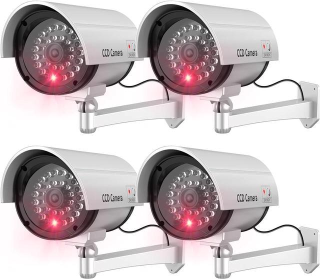 Dummy False CCTV Camera With Flashing LED Light - Silver