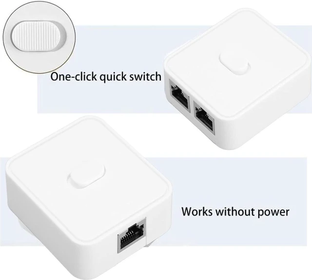 Alt view image 5 of 7 - Gigabit Ethernet Network Switch, 2 Port 1000Mbps 2 in 1 Out or 1 in 2 Out PoE Extender Switch Network Hub RJ45 Network Splitter Adapter