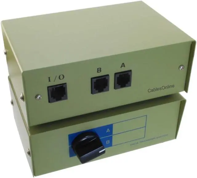 Main image of CablesOnline 2-Way A/B RJ45 Metal Rotary Manual Switch Box (SB-034)