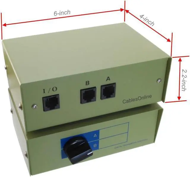 Alt view image 3 of 3 - CablesOnline 2-Way A/B RJ45 Metal Rotary Manual Switch Box (SB-034)