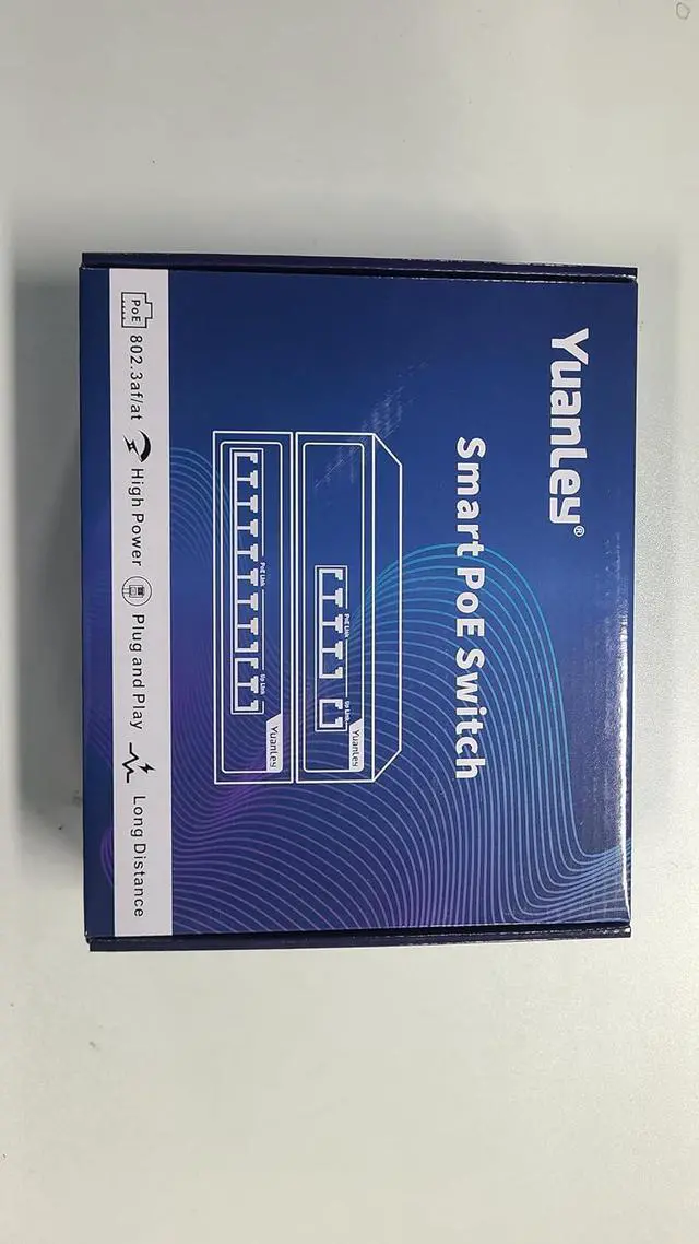 Alt view image 7 of 7 - YuanLey 8 Port Gigabit PoE Switch with 2 Gigabit Uplink, 8 PoE+ Port 1000Mbps, 1 SFP Port, 120W 802.3af/at, Metal, Qos, Unmanaged Plug and Play AI Smart Detection Ethernet Switch