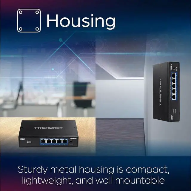 Alt view image 6 of 7 - TRENDnet 6-Port 10G Switch, 4 x 2.5G RJ-45 BASE-T Ports, 2 x 10G RJ-45 Ports, 60Gbps Switching Capacity, Wall Mountable, 10 Gigabit Network Connections, Lifetime Protection, Black, TEG-S762