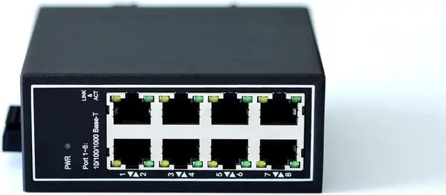 Alt view image 3 of 5 - WIWAV WDH-8GT-DC 10/100/1000Mbps Unmanaged 8-Port Gigabit Industrial Ethernet Switches with DIN Rail/Wall-Mount (UL Listed, Fanless, -30°C~75°C)