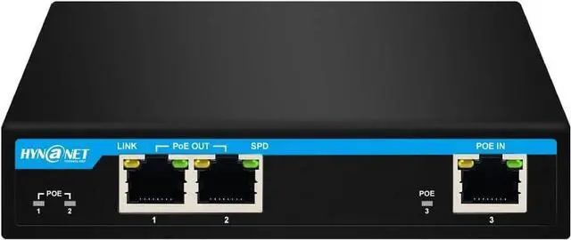Main image of Gigabit Ethernet POE Extender 1 Port 60W in 2 Ports 30W Out POE Passthrough Switch Compliant with IEEE802.3af/at/bt and Extends UP to 100 Meter PX202