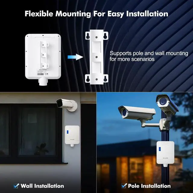 Alt view image 6 of 7 - MokerLink Outdoor 6 Port Gigabit PoE Switch, 4 Gigabit PoE, 2 Gigabit SFP, 65W IEEE802.3af/at, IP65 Weatherproof Plug & Play Network Switch