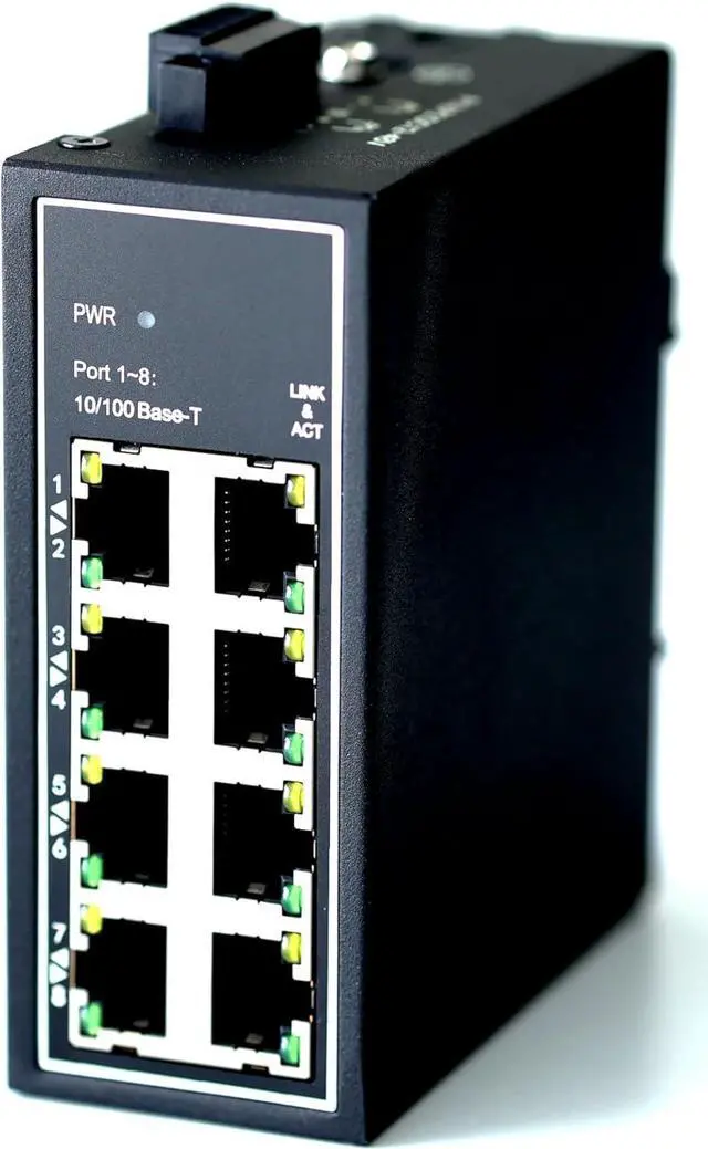 Main image of WIWAV WDH-8ET-DC 10/100Mbps Unmanaged 8-Port Industrial Ethernet Switches with DIN Rail/Wall-Mount (UL Listed, Fanless, -30°C~75°C)