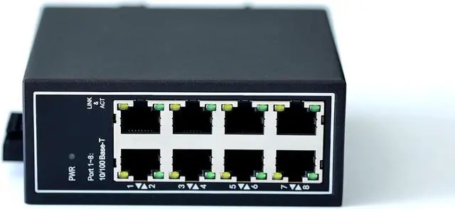 Alt view image 3 of 5 - WIWAV WDH-8ET-DC 10/100Mbps Unmanaged 8-Port Industrial Ethernet Switches with DIN Rail/Wall-Mount (UL Listed, Fanless, -30°C~75°C)