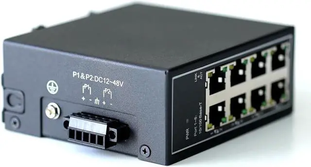 Alt view image 4 of 5 - WIWAV WDH-8ET-DC 10/100Mbps Unmanaged 8-Port Industrial Ethernet Switches with DIN Rail/Wall-Mount (UL Listed, Fanless, -30°C~75°C)