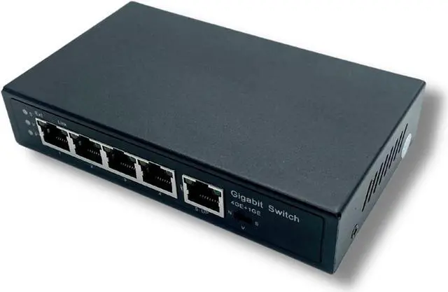 Main image of 4 Port Gigabit PoE Extender with IEEE 802.3bt Uplink - Power Over Ethernet PoE+ Passthrough Switch with VLAN & 500 ft. Range Extension - Supports 802.3at/af IP Network, Security Cameras, VoIP, WiFi AP