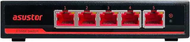 Alt view image 2 of 5 - Asustor 5 Port 2.5G Unmanaged Ethernet Network Switch, Plug and Play, Wall-Mount, Fanless (ASW205T)