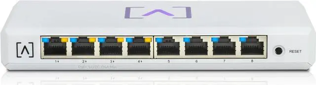 Main image of S8-POE | 8 Port Multi-Gigabit Managed Ethernet Switch with 4 PoE+ Ports | 60W PoE Budget | Desktop or Wall Mount | Manage Network via Cloud or Local Controller | Ethernet Splitter