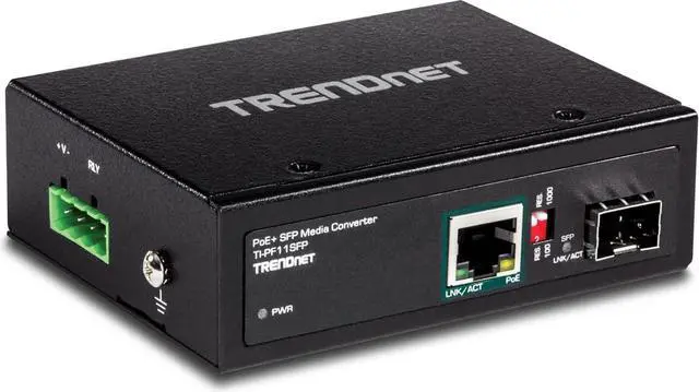Alt view image 3 of 7 - TRENDnet Industrial SFP to Gigabit PoE+ Media Converter, IP30 Rated Housing, Operating Temperature Range -40° 75 °C to (-40°  167 °F) & SFP Single-Mode LC Module 4-Pack, TEG-MGBS10/4