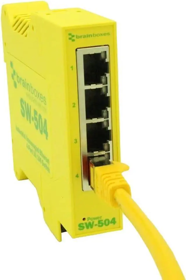 Alt view image 4 of 6 - Brainboxes Switch - 4 Ports - DIN Rail mountable (SW-504)