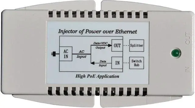 Alt view image 4 of 5 - Tycon Systems TP-POE-HP-48GD 56V Gigabit High Power POE Power Inserter - US Power Cord, 35W