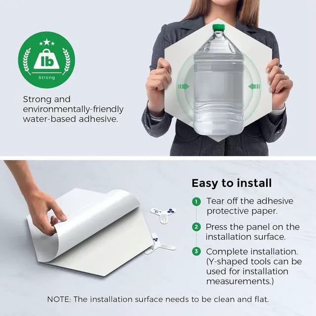 Alt view image 4 of 7 - Dexmoko Self-Adhesive Acoustic Panels [390 lbs/yd³ Ultra-High Density], 2nd Generation Sound Absorbing Panel, Professional Level Sound Panel, Polyester Soundproof Foam [Size M, Orange & Moon Grey]