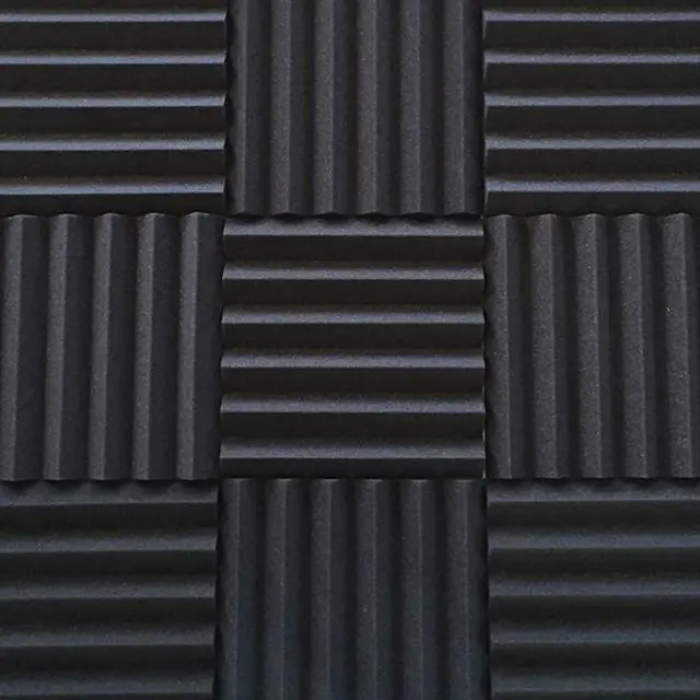 Main image of Professional Acoustic Foam Panels - Wedge Style 12x12x2 Tiles - 4 Pack - Studio Foam for Sound Dampening - Soundproofing Foam for Walls and Ceilings (Charcoal Color)
