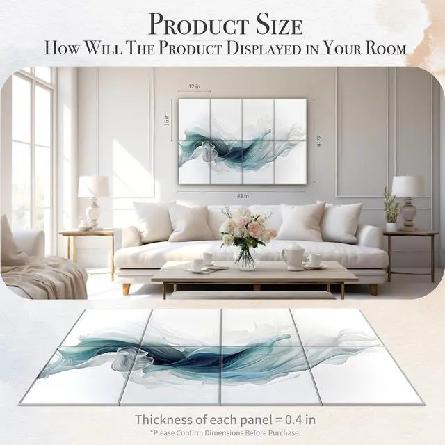 Alt view image 2 of 6 - Soon Global 8-Pack Acoustic Panels, Soundproof Wall Panels, 48 X 32 Inches Sound Absorbing Panels, Decorative Acoustical Wall Panels, Acoustic Treatment for Recording Studio, Ethereal Illumination
