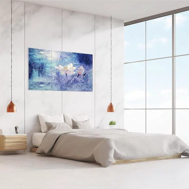 Alt view image 4 of 7 - JBER Art Acoustic Panels, 6 Pack Self-Adhesive Large Wall Art Paintings for Wall Decoration, Sound Absorbing Panels for Recording Studio, Living room, Bathroom, Office, 47.2"×27" (Magnolia)