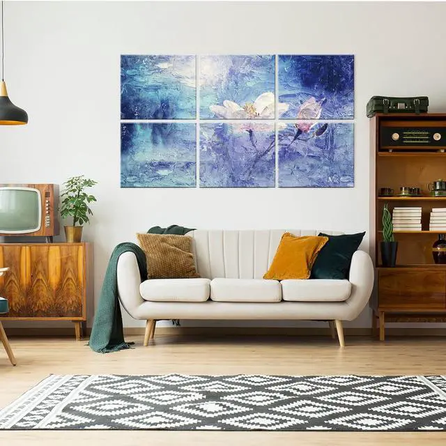 Alt view image 3 of 7 - JBER Art Acoustic Panels, 6 Pack Self-Adhesive Large Wall Art Paintings for Wall Decoration, Sound Absorbing Panels for Recording Studio, Living room, Bathroom, Office, 47.2"×27" (Magnolia)