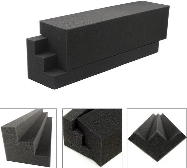 Alt view image 4 of 7 - Acoustic Foam Panels 12" X 3" X 3" Bass Traps Acoustic Foam Corner, Sound Proof Foam Panels for Wall, Sound Dampening Panels for Studio, Home or Theater