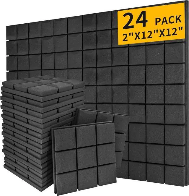 Main image of 24 PACK Sound Proof Foam Panels 2"×12"×12" - High-Density Acoustic Foam - Flame Retardant Soundproof Foam - Sound Proof Panels for Walls for Noise Absorbing Canceling (24 Pack Mushroom)