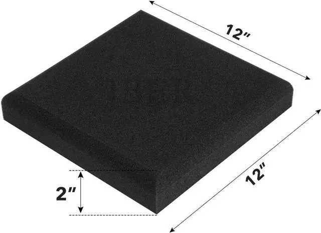 Alt view image 2 of 6 - JBER Acoustic Studio Foam, 24 Pack 2" X 12" X 12" Round C-Panel Sound Foam Panels Soundproofing Treatment Studio Wall Padding Sound Absorbing Fireproof Pyramid Wedge Tiles