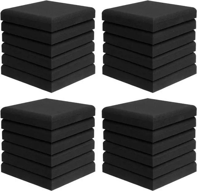 Alt view image 5 of 6 - JBER Acoustic Studio Foam, 24 Pack 2" X 12" X 12" Round C-Panel Sound Foam Panels Soundproofing Treatment Studio Wall Padding Sound Absorbing Fireproof Pyramid Wedge Tiles