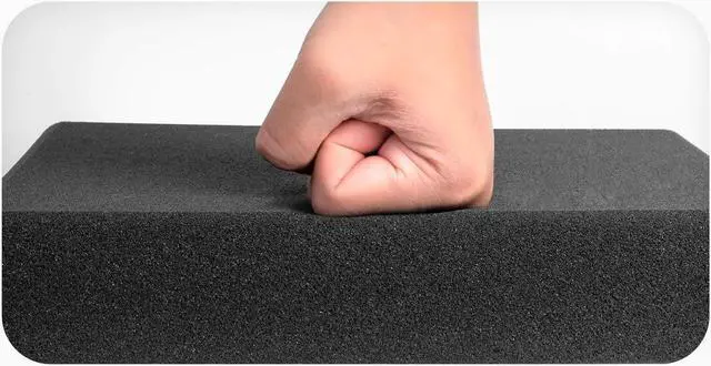 Alt view image 4 of 6 - JBER Acoustic Studio Foam, 24 Pack 2" X 12" X 12" Round C-Panel Sound Foam Panels Soundproofing Treatment Studio Wall Padding Sound Absorbing Fireproof Pyramid Wedge Tiles