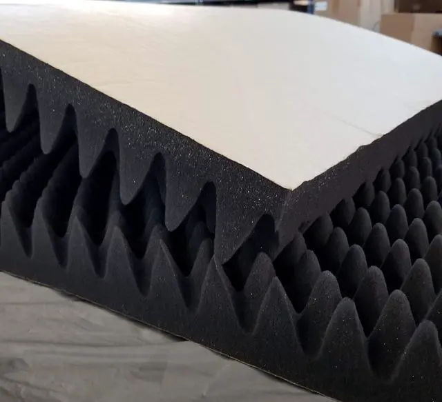 Main image of BookishBunny High Density Self Adhesive Acoustic Foam Egg Crate Panel Studio Foam Wall Panel 39" x 78" (3 inch, Black)