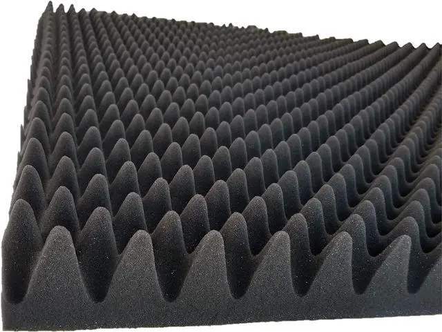 Alt view image 3 of 7 - BookishBunny High Density Self Adhesive Acoustic Foam Egg Crate Panel Studio Foam Wall Panel 39" x 78" (3 inch, Black)