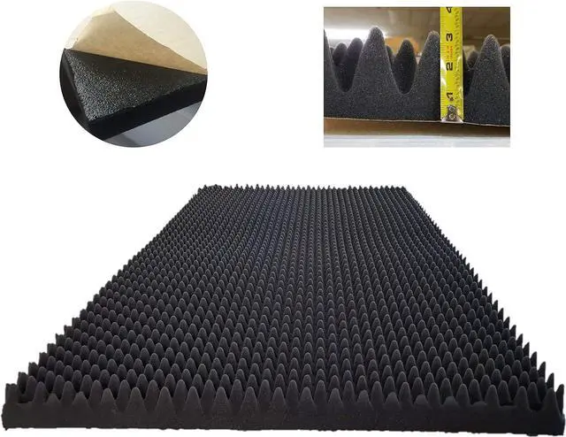 Alt view image 4 of 7 - BookishBunny High Density Self Adhesive Acoustic Foam Egg Crate Panel Studio Foam Wall Panel 39" x 78" (3 inch, Black)