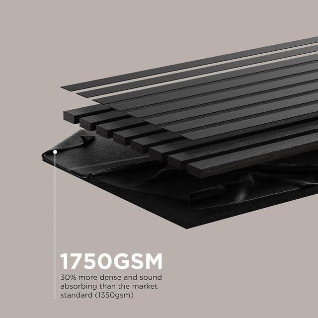 Alt view image 5 of 7 - 2-Pack Acoustic Wood Wall Panels - Wood Slat Wall Panels for Interior Wall Decor - Soundproof Wood Panels for Wall - Slat Wall Paneling - Wood Paneling for Walls and Ceilings