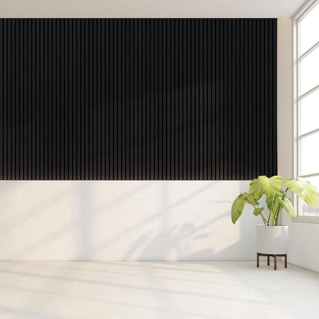 Alt view image 6 of 7 - 2-Pack Acoustic Wood Wall Panels - Wood Slat Wall Panels for Interior Wall Decor - Soundproof Wood Panels for Wall - Slat Wall Paneling - Wood Paneling for Walls and Ceilings