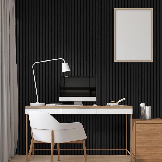 Alt view image 7 of 7 - 2-Pack Acoustic Wood Wall Panels - Wood Slat Wall Panels for Interior Wall Decor - Soundproof Wood Panels for Wall - Slat Wall Paneling - Wood Paneling for Walls and Ceilings