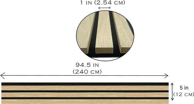 Alt view image 3 of 7 - Concord Acoustic Wall Panels | Wood 3D Wall Panels Slat Wall Paneling - Pine | 94.5 x 5 Each | Soundproof Paneling | Wall Panels for Interior Wall Decor - COA1426 (Pack of 6) 18.7 sqft. -M