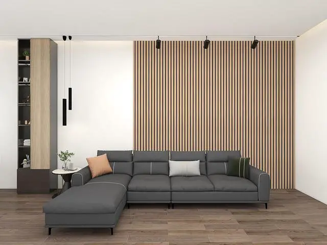 Alt view image 6 of 7 - Concord Acoustic Wall Panels | Wood 3D Wall Panels Slat Wall Paneling - Pine | 94.5 x 5 Each | Soundproof Paneling | Wall Panels for Interior Wall Decor - COA1426 (Pack of 6) 18.7 sqft. -M