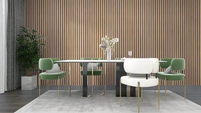 Alt view image 5 of 7 - Concord Acoustic Wall Panels | Wood 3D Wall Panels Slat Wall Paneling - Pine | 94.5 x 5 Each | Soundproof Paneling | Wall Panels for Interior Wall Decor - COA1426 (Pack of 6) 18.7 sqft. -M