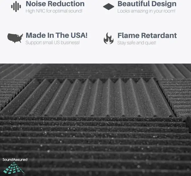 Alt view image 4 of 7 - Soundproofing Acoustic Studio Foam - Wedge Style Panels - 12"x12"x1" Tiles - 6 Pack - DIY Acoustic Treatment for Recording Studio, Podcasting, Voice Over Vocal Booths, and More