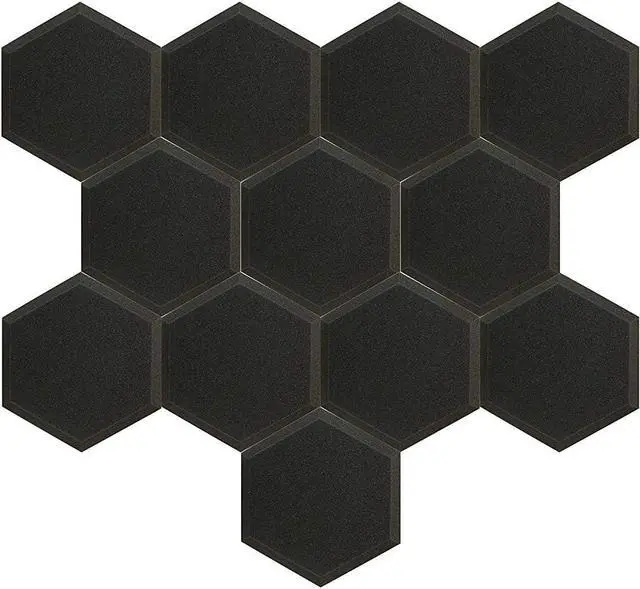 Main image of Mybecca 12 pack Hexagon (Hexagonal) Acoustic Foam Tiles Soundproofing Wall Panels 2 inches by 6 inches Color: Charcoal