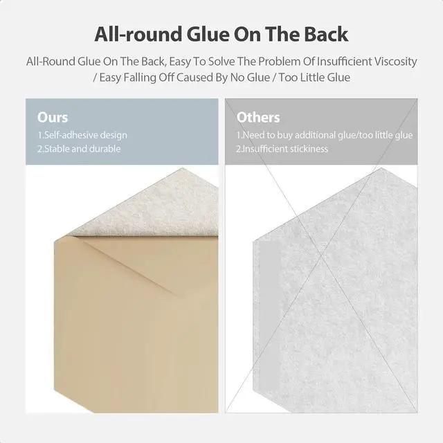 Alt view image 5 of 7 - Amantech 12 Pack Acoustic Panels Self Adhesive Sound Proof Foam, High Density Sound Acoustic Foam Panel, 12X10.23X0.4 Inch Hexagon Wall Panels in Home,Office,Reccording Room,Studio(Beige)