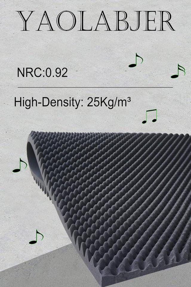 Alt view image 5 of 7 - Yaolabjer 48"X 24"X 2" Egg Crate Foam Panel, Black Sound Proof Foam Panels, Acoustic Foam, Noise Cancelling Foam Studio Foam Panel, Sound Panels Noise Reducing For Walls1 PCS