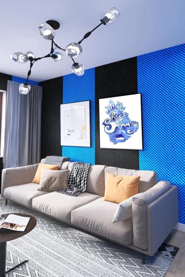 Alt view image 7 of 7 - Yaolabjer 48"X 24"X 2" Egg Crate Foam Panel, Black Sound Proof Foam Panels, Acoustic Foam, Noise Cancelling Foam Studio Foam Panel, Sound Panels Noise Reducing For Walls1 PCS