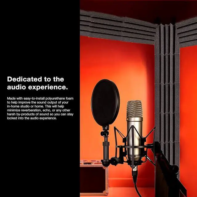 Alt view image 2 of 7 - Sonic Acoustics 12 Pack Acoustic Foam Panels 7" X 7" X 12" Sound Absorbing Panel, Bass Trap Studio Foam, Corner Block Finish, Sound Panels Soundproof Sound Insulation Absorbing