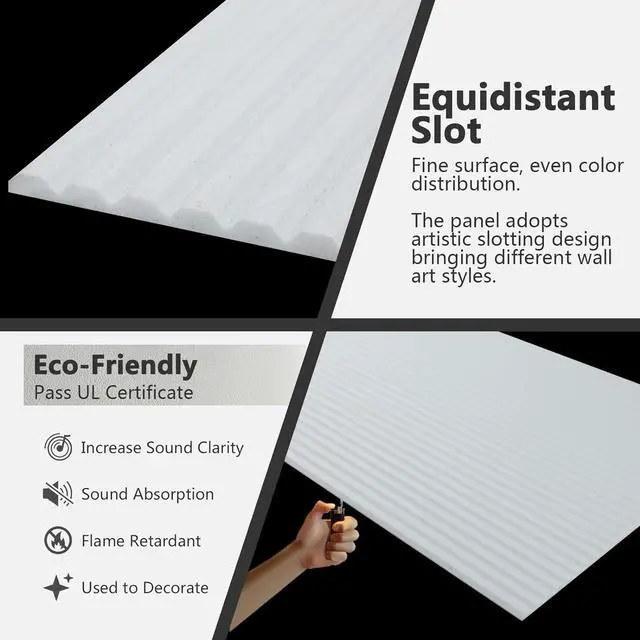 Alt view image 6 of 7 - 5 Pack Acoustic Panels,48x24x0.4 inch Acoustical Wall Panels,Better Soundproof Panels than foam,Sound proof panels for walls,Acoustic Treatment for Recording Studio&Office Vertical (5 pack, White)