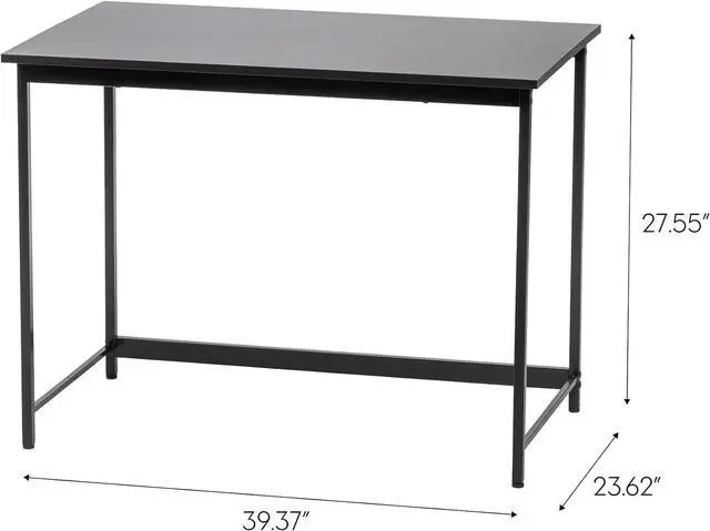 Alt view image 3 of 5 - IRIS USA 39 Inch Modern Laptop and Computer Desk Office Table for Home Office, Water and Scratch Resistant Surface Gaming Desk, Easy to Assemble Black Desk