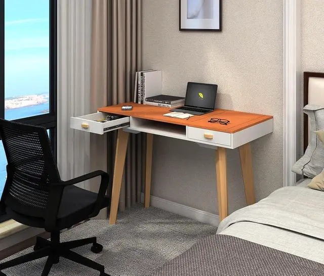 Alt view image 2 of 5 - 42" Home Office Desk with File Drawer, Modern Computer Table with Laptop Storage Space, Student Girls Desks Teens Writing Table