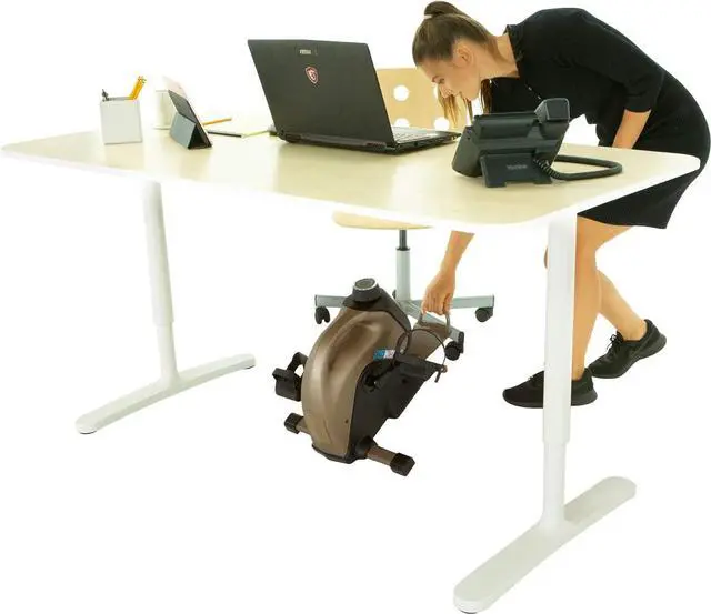 Alt view image 5 of 6 - EXERPEUTIC Bluetooth Under Desk Exercise Bike with Extendable Chair Hook for All User Height and Free MycloudFitness APP, Gold, Black (7149) not EXERPEUTIC 900E Bluetooth Under Desk All User Height