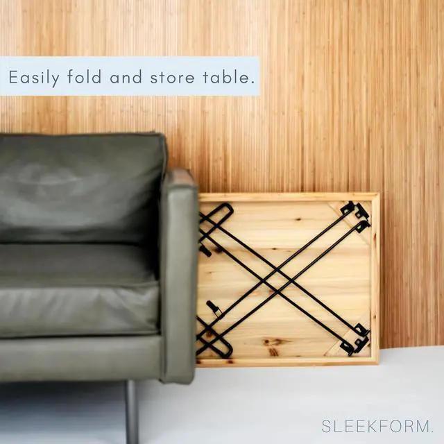 Alt view image 5 of 7 - Sleekform Folding Desk Lightweight Portable Wood Table, Small Wooden Foldable No Assembly Required